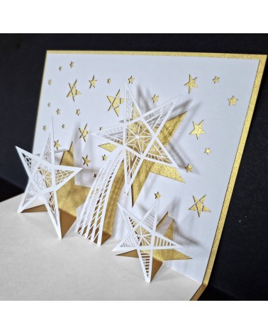 Carte pop-up Rifletto, étoile de Noël, doré
