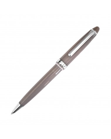 Stylo-bille Sailor Shikiori Sansui Kamoshika (gris), résine gris clair tirant sur le mauve, attributs couleur argent.
