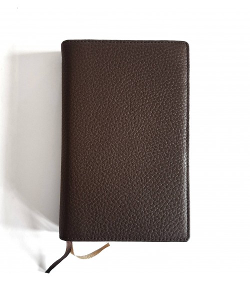 Carnet X47 rechargeable, cuir brun foncé, format A6, contient 4 carnets