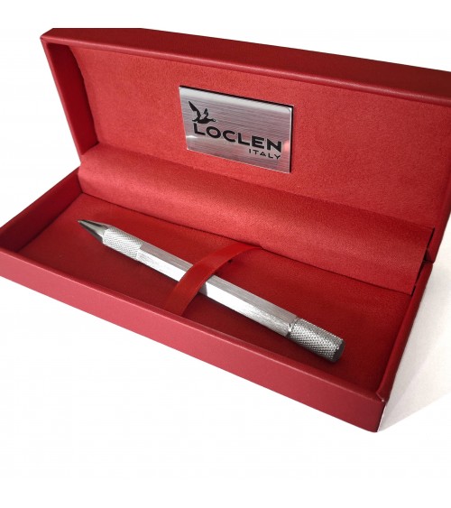 Stylo-bille Loclen Tekno Hex Chrome, fabriqué en Italie
