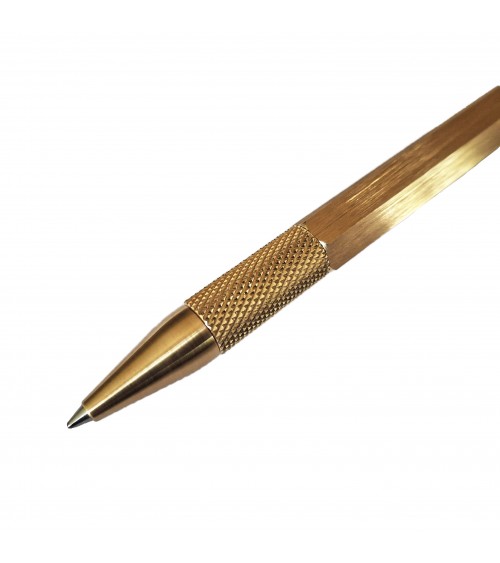 Stylo-bille Loclen Tekno Hex Laiton, fabriqué en Italie