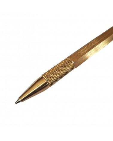 Stylo-bille Loclen Tekno Hex Laiton, fabriqué en Italie