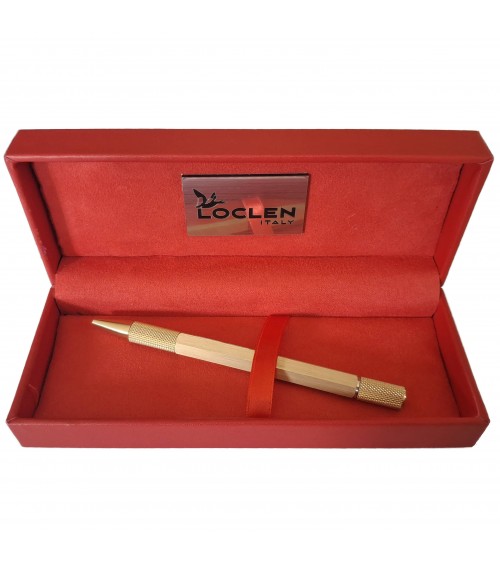 Stylo-bille Loclen Tekno Hex Laiton, fabriqué en Italie