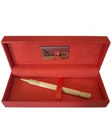 Stylo-bille Loclen Tekno Hex Laiton, fabriqué en Italie
