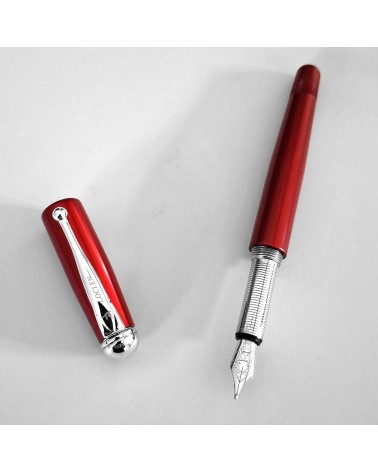 Stylo-plume convertible en roller Loclen Classica Red, fabriqué en Italie
