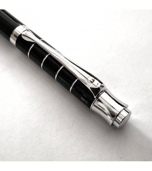 Stylo-bille Waldmann Tango Noir, argent massif sterling 925