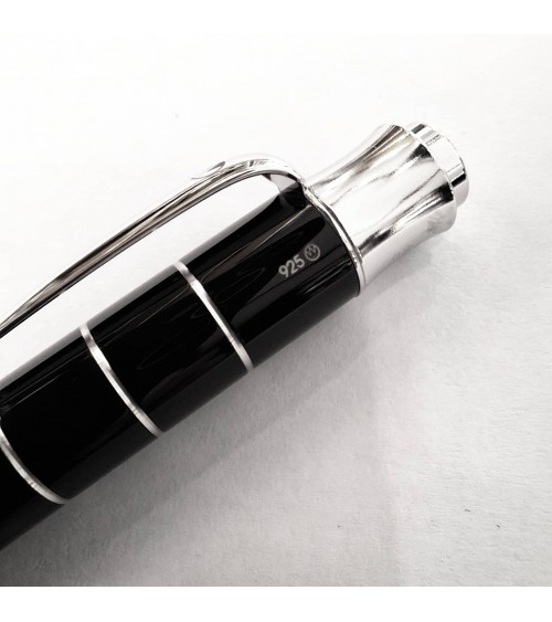 Stylo-bille Waldmann Tango Noir, argent massif sterling 925