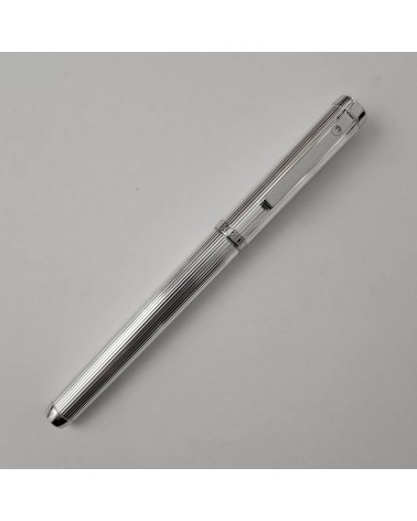 Stylo-plume Waldmann Liberty 6932 argent massif sterling 925 guilloché, bec largeur M.