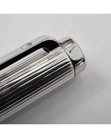 Stylo-plume Waldmann Liberty 6932 argent massif sterling 925 guilloché, bec largeur M.