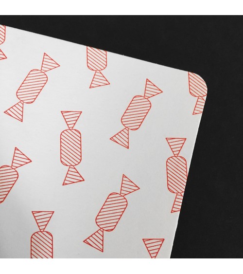 Set de cinq cartes Bonbons Le Typographe et enveloppes papier recyclé Original Crown Mill, format A6