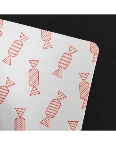 Set de cinq cartes Bonbons Le Typographe et enveloppes papier recyclé Original Crown Mill, format A6