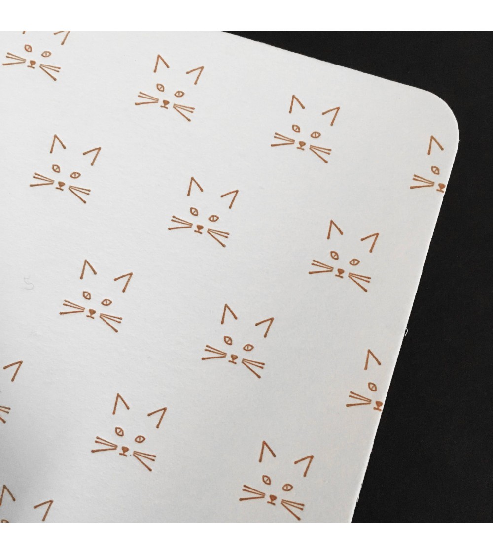 Set de cinq cartes Chats Le Typographe et enveloppes papier recyclé Original Crown Mill, format A6