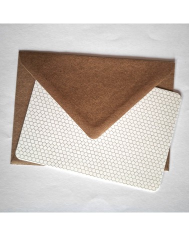 Set de cinq cartes Nid d’abeilles Le Typographe et enveloppes papier recyclé Original Crown Mill, format A6