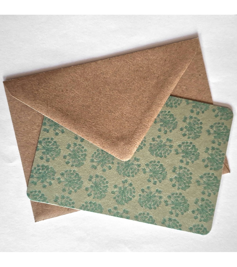 Set de cinq cartes Ombellifères Le Typographe et enveloppes papier recyclé Original Crown Mill, format A6