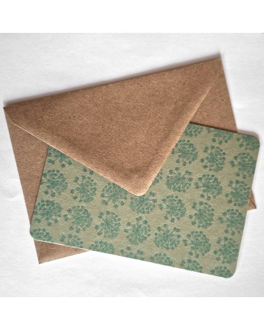 Set de cinq cartes Ombellifères Le Typographe et enveloppes papier recyclé Original Crown Mill, format A6