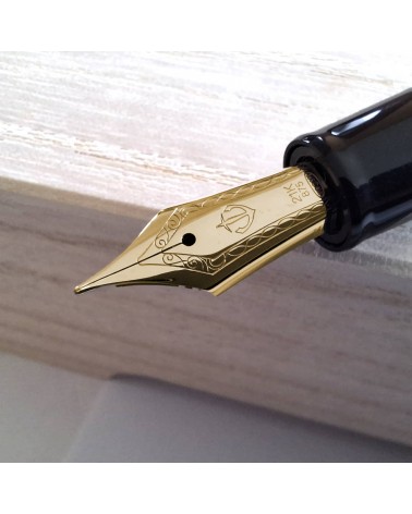 Stylo-plume Sailor Nawate Kuroginhaku avec bec en or de largeur M