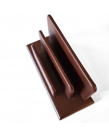 Porte-lettres Laurige cuir brun à 2 compartiments