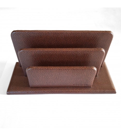 Porte-lettres Laurige cuir brun à 2 compartiments