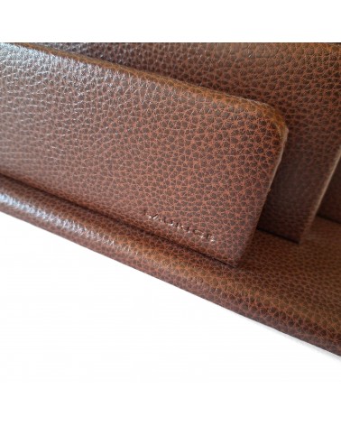 Porte-lettres Laurige cuir brun à 2 compartiments