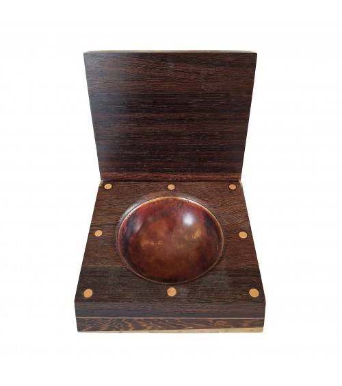 Boîte pour petits objets Patrick Guénat bois de wengé, cuivre et laiton