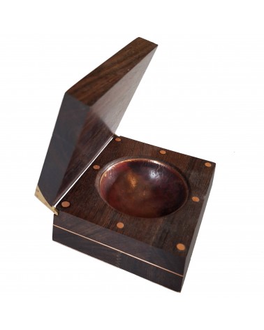 Boîte pour petits objets Patrick Guénat bois de wengé, cuivre et laiton
