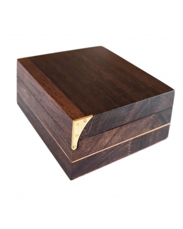 Boîte pour petits objets Patrick Guénat bois de wengé, cuivre et laiton