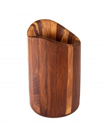 Pot à crayons Patrick Guénat en bois d’if clair et foncé