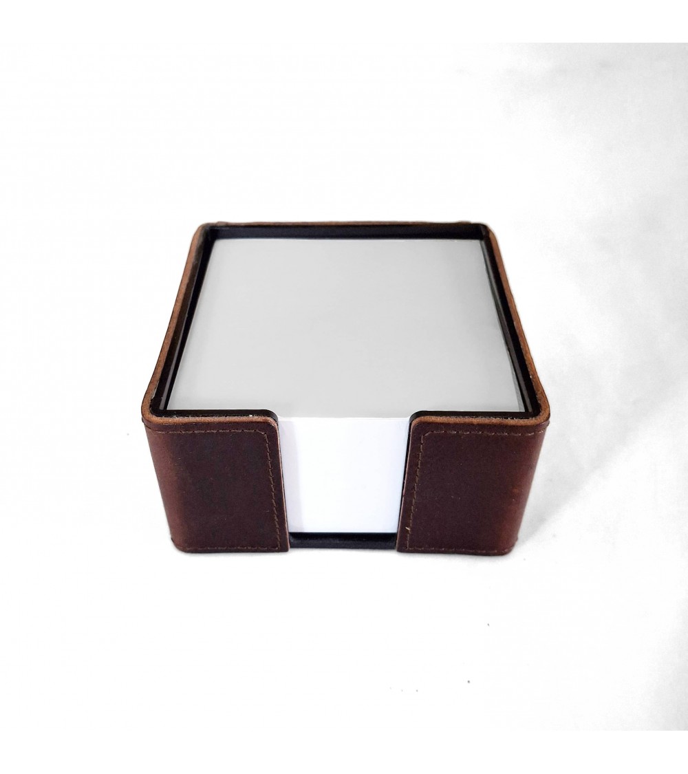 Porte bloc-notes de bureau PA Allgäu recouvert de cuir marron