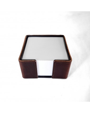 Porte bloc-notes de bureau PA Allgäu recouvert de cuir marron