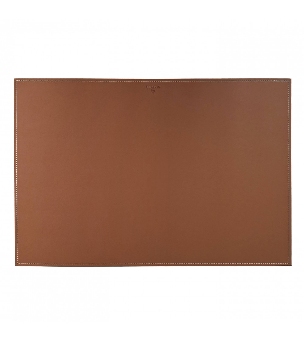 Sous-main Oberthur simili cuir couleur cognac 37 x 55 cm