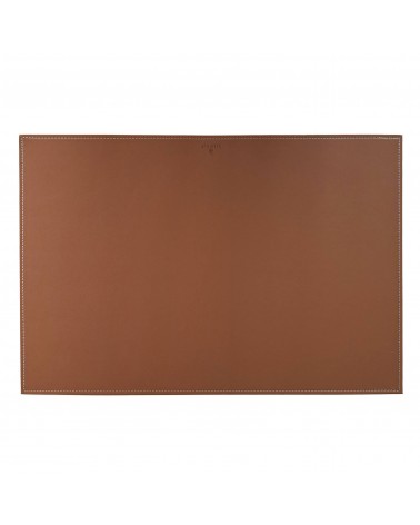Sous-main Oberthur simili cuir couleur cognac 37 x 55 cm