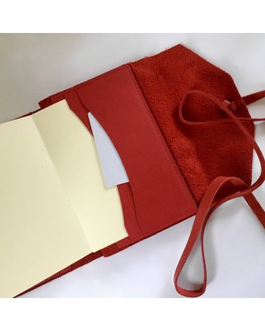 Carnet rechargeable Manufactus Laccio, couverture cuir de veau rouge