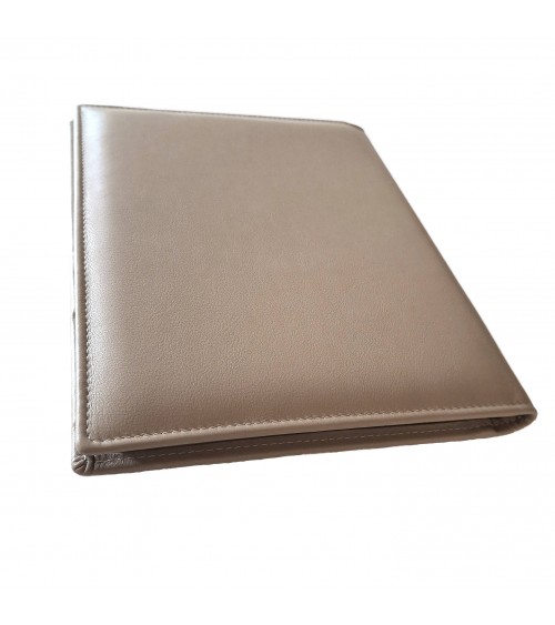 Porte-bloc PA format A5 en cuir beige
