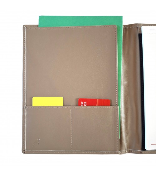 Porte-bloc PA format A5 en cuir beige