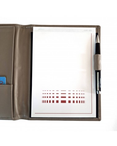 Porte-bloc PA format A5 en cuir beige