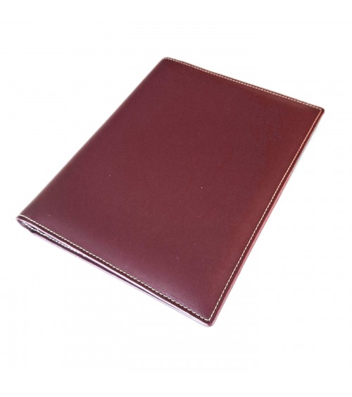 Porte-bloc PA format A5 en cuir bordeaux foncé