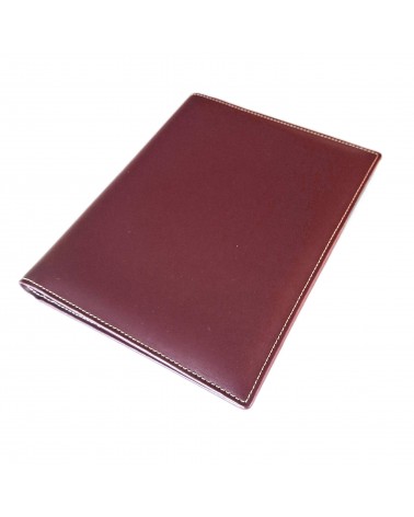 Porte-bloc PA format A5 en cuir bordeaux foncé