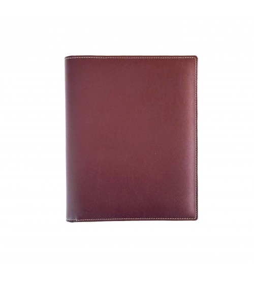 Porte-bloc PA format A5 en cuir bordeaux foncé