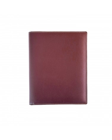 Porte-bloc PA format A5 en cuir bordeaux foncé