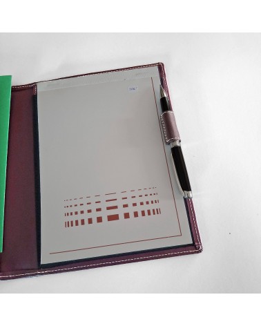 Porte-bloc PA format A5 en cuir bordeaux foncé