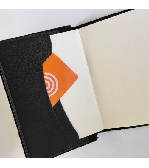 Carnet rechargeable Manufactus Laccio, couverture cuir de veau noir