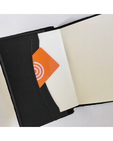 Carnet rechargeable Manufactus Laccio, couverture cuir de veau noir