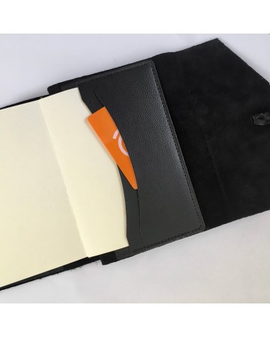 Carnet rechargeable Manufactus Laccio, couverture cuir de veau noir