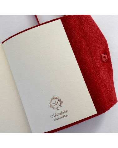 Carnet Manufactus Laccio, couverture cuir veau rouge, dernière page. L'Ecritoire design, Lausanne