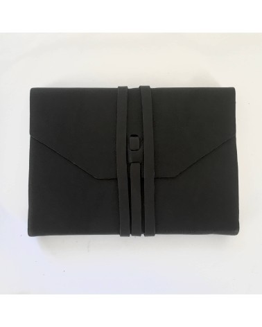 Carnet Manufactus Laccio, couverture cuir veau noir. L'Ecritoire design, lausanne.