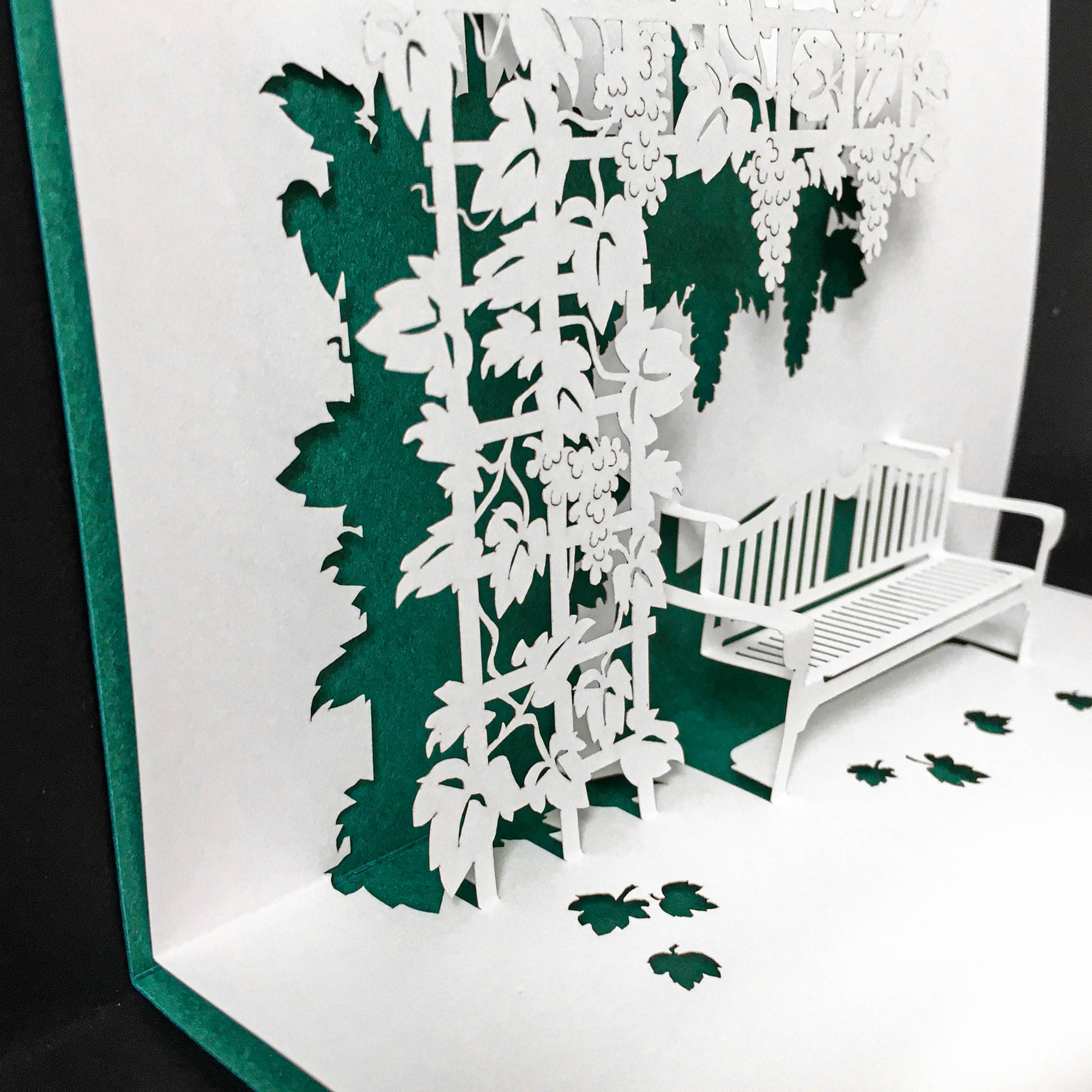 Carte pop-up Rifletto Vigne vert