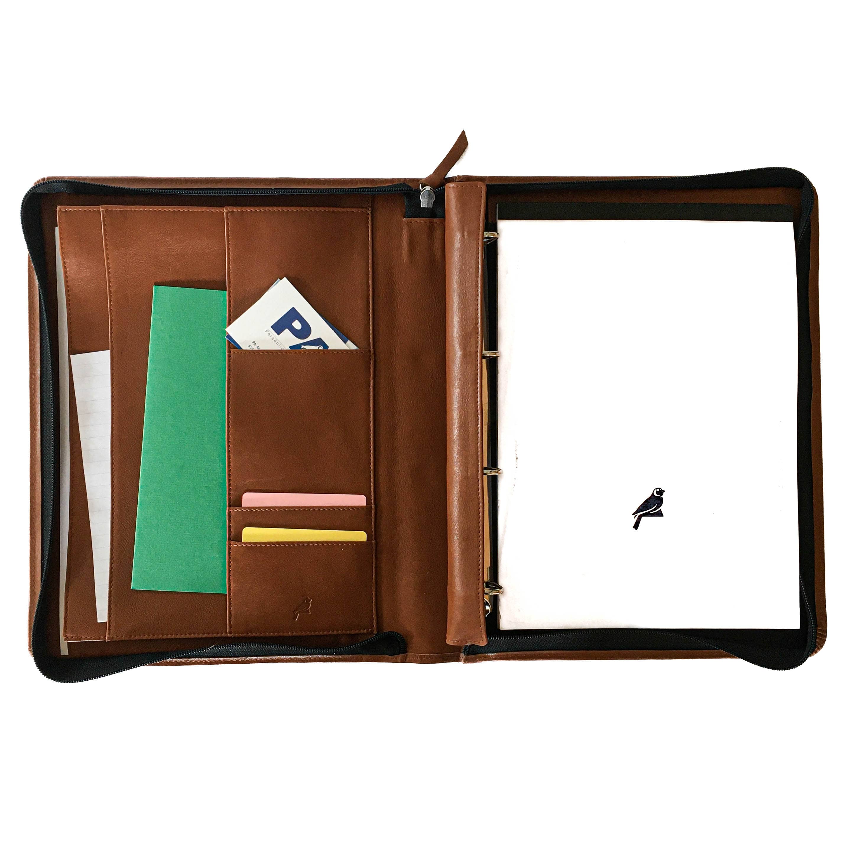Porte-documents zippé PA Impulse format A4 cuir cognac