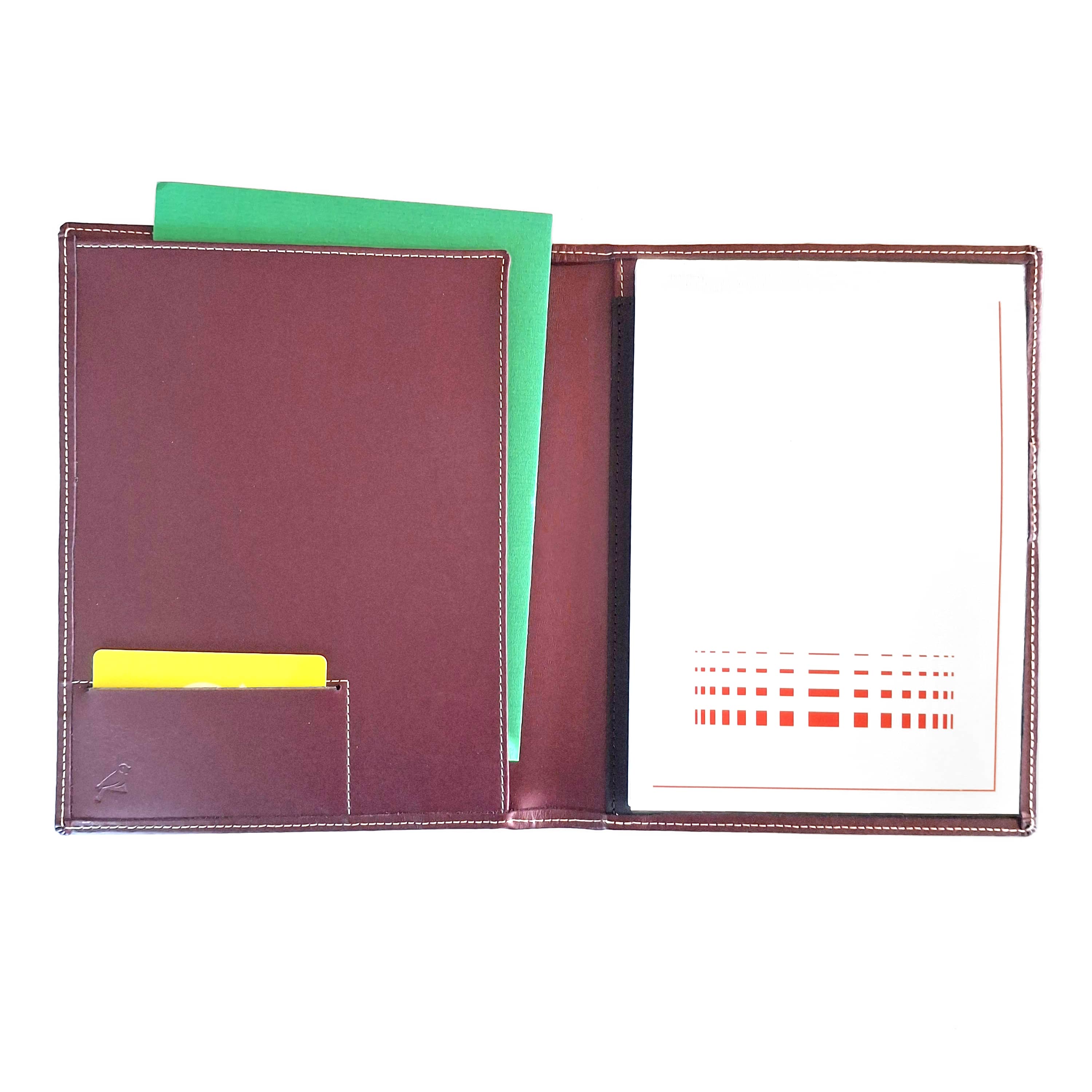 Porte-bloc PA format A5 cuir bordeaux foncé
